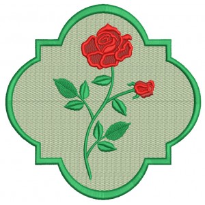 Rose Frame Valentine's Day Filled Machine Embroidery Design Digitized Pattern